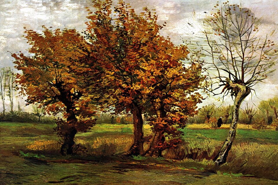 Картины осени – Ван Гог «Осенний пейзаж с четырьмя деревьями»