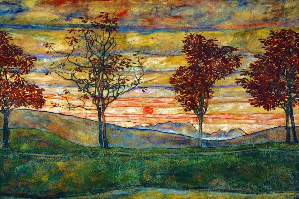 Картины осени – Эгон Шиле «Четыре дерева»
