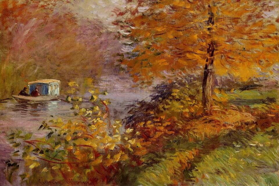 Осенние картины – Клод Моне «Лодка-студия»